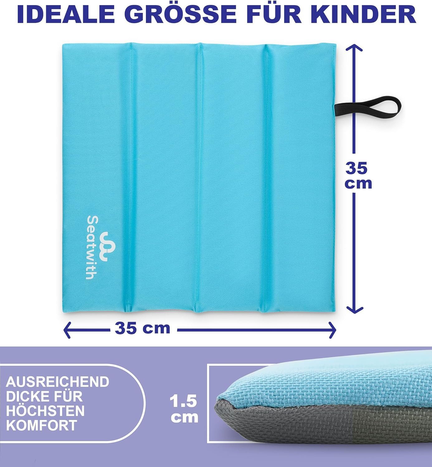 Seatwith Sitzkissen faltbar - Kinder Outdoor Sitzkissen, Thermositzkissen für Boden, Stadion und Wandern