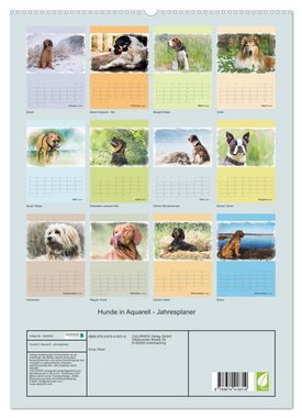 CALVENDO Wandkalender Hunde in Aquarell - Jahresplaner (Premium, hochwertiger DIN A2 Wandkalender 2023, Kunstdruck in Hochglanz)