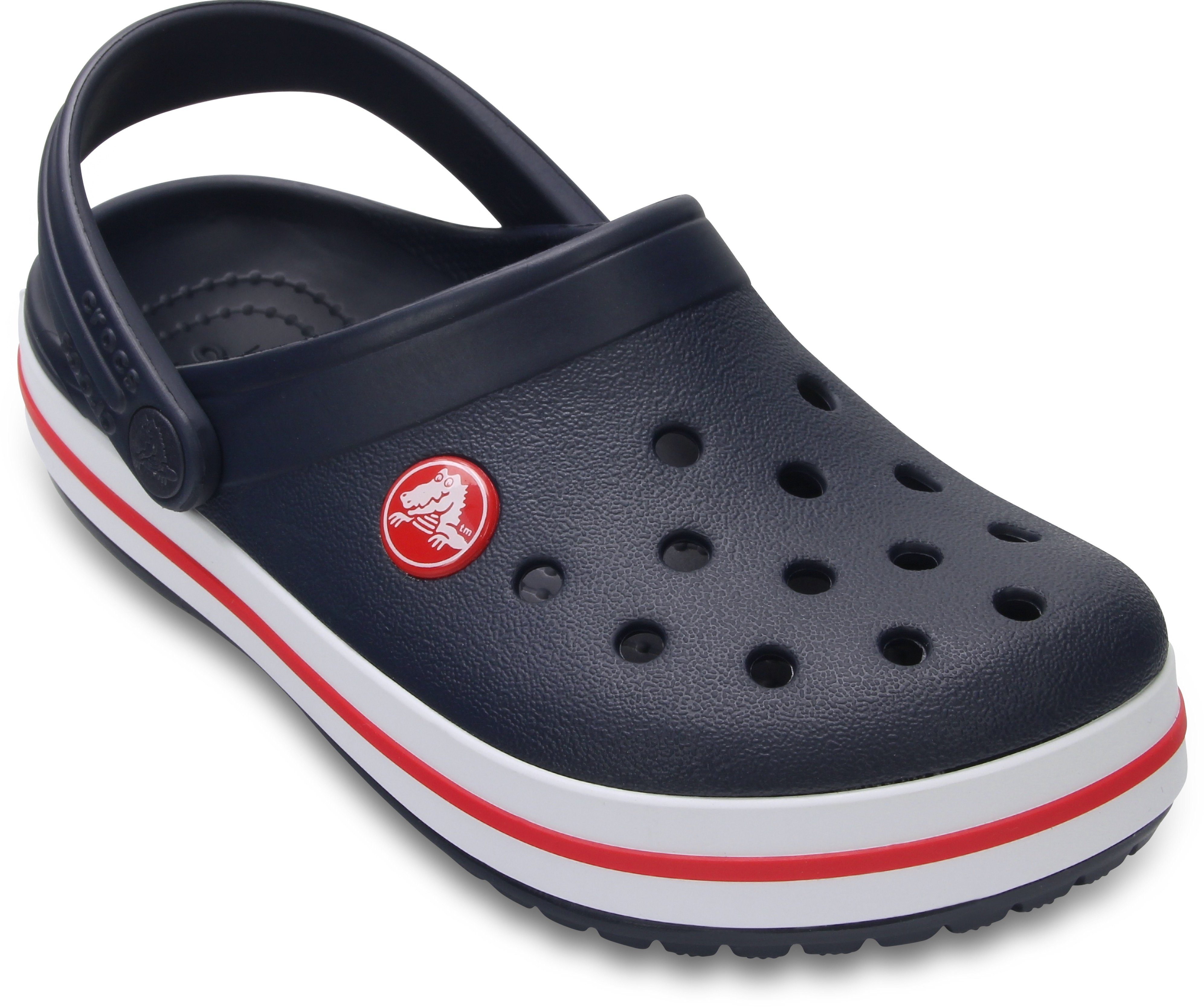 kontrastfarbigen Clog K Clog Crocband Akzenten mit navy-red Crocs