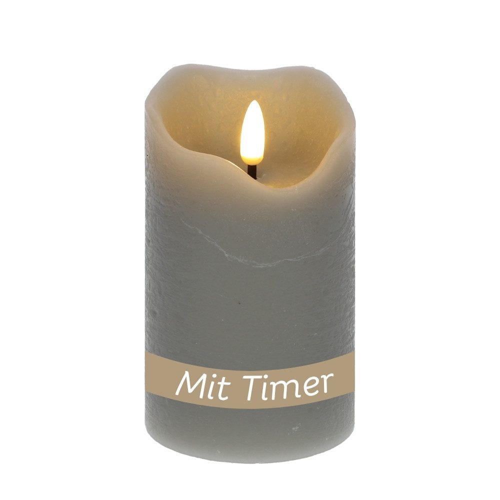 GarPet LED-Kerze LED Echtwachskerzen Timer Echtwachs Stumpenkerzen flackernd 7,5x12,5cm