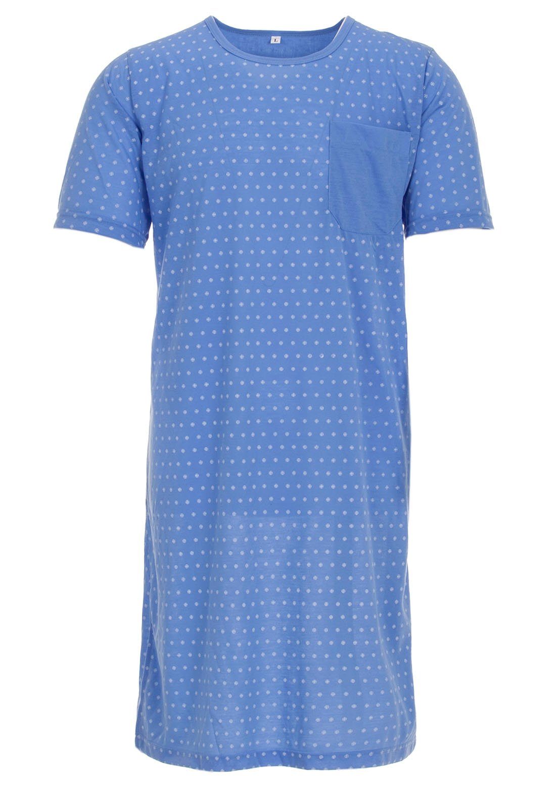 Lucky - blau Nachthemd Nachthemd Kurzarm Ball