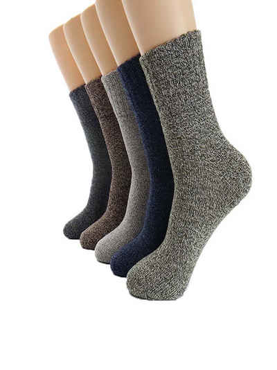 KIKI ABS-Socken 5 Paar Wollsocken Herren, Thermosocken Warme Socken Herren (1-Paar)