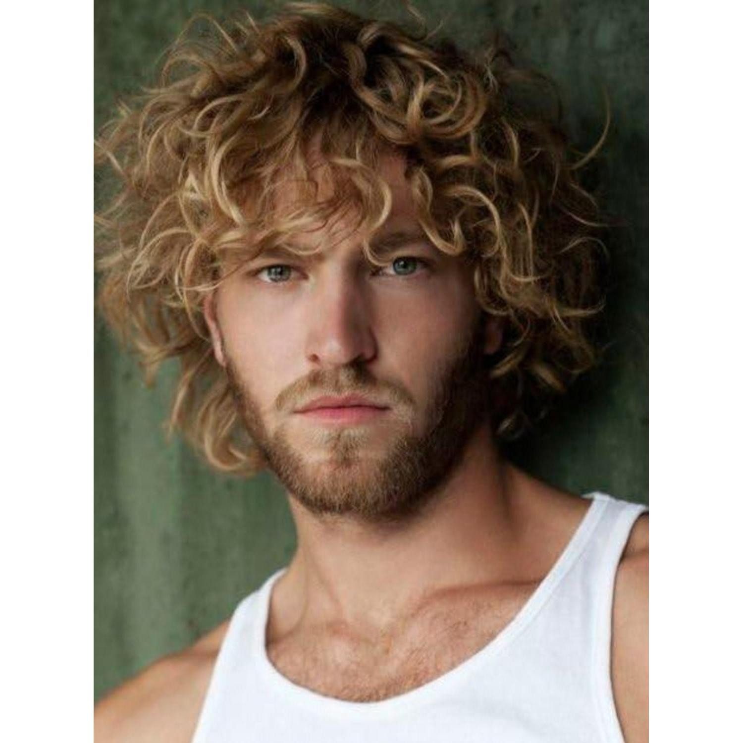 LuxusKollektion Kostüm-Perücke Herrenperücke blond kurz Locken synthetisch Cosplay gold