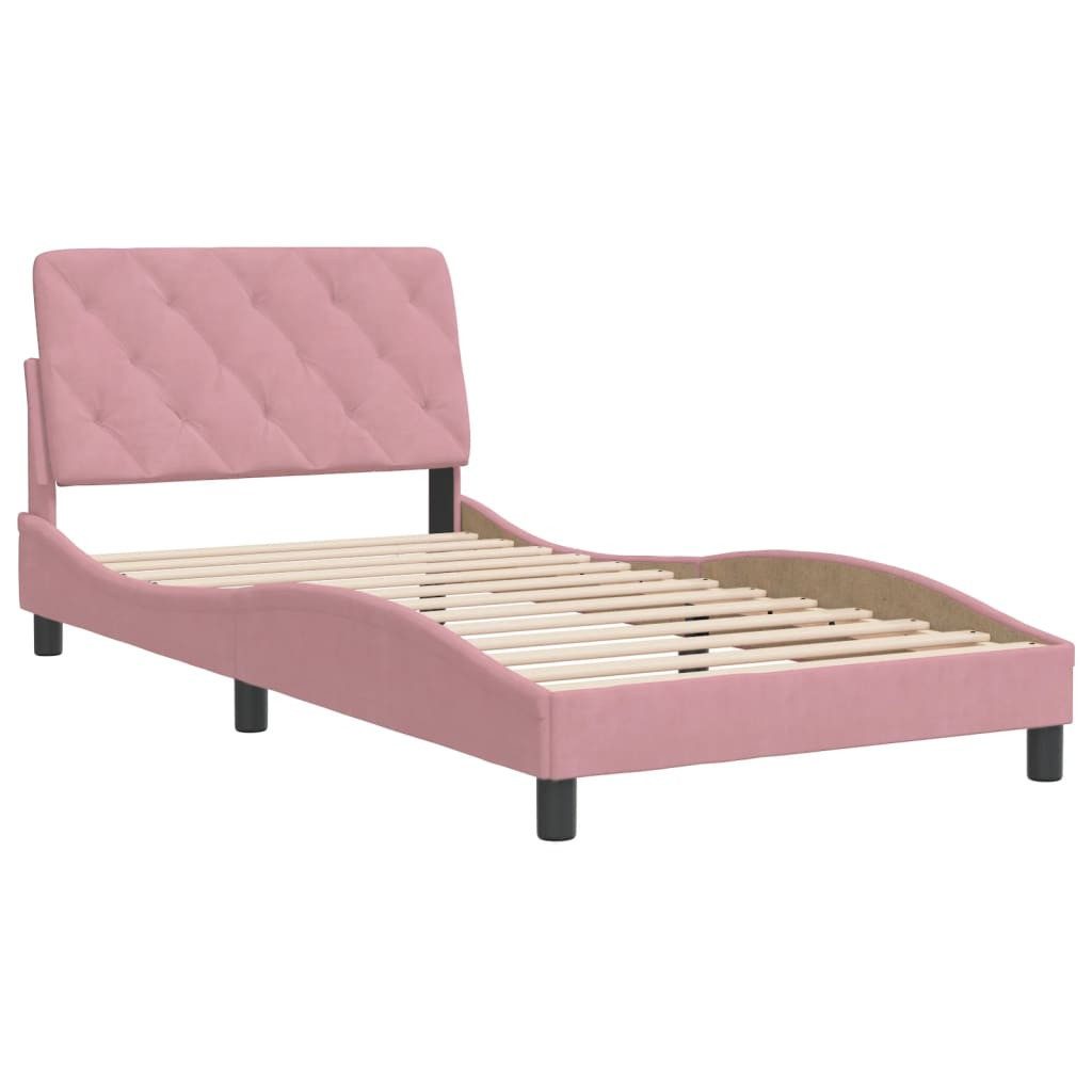 vidaXL Bett Bettgestell ohne Matratze Rosa 100x200 cm Samt günstig online kaufen
