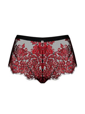 Obsessive Panty Panty Redessia schwarz-rot mit Spitze Blumenmuster Slip (einzel, 1-St)