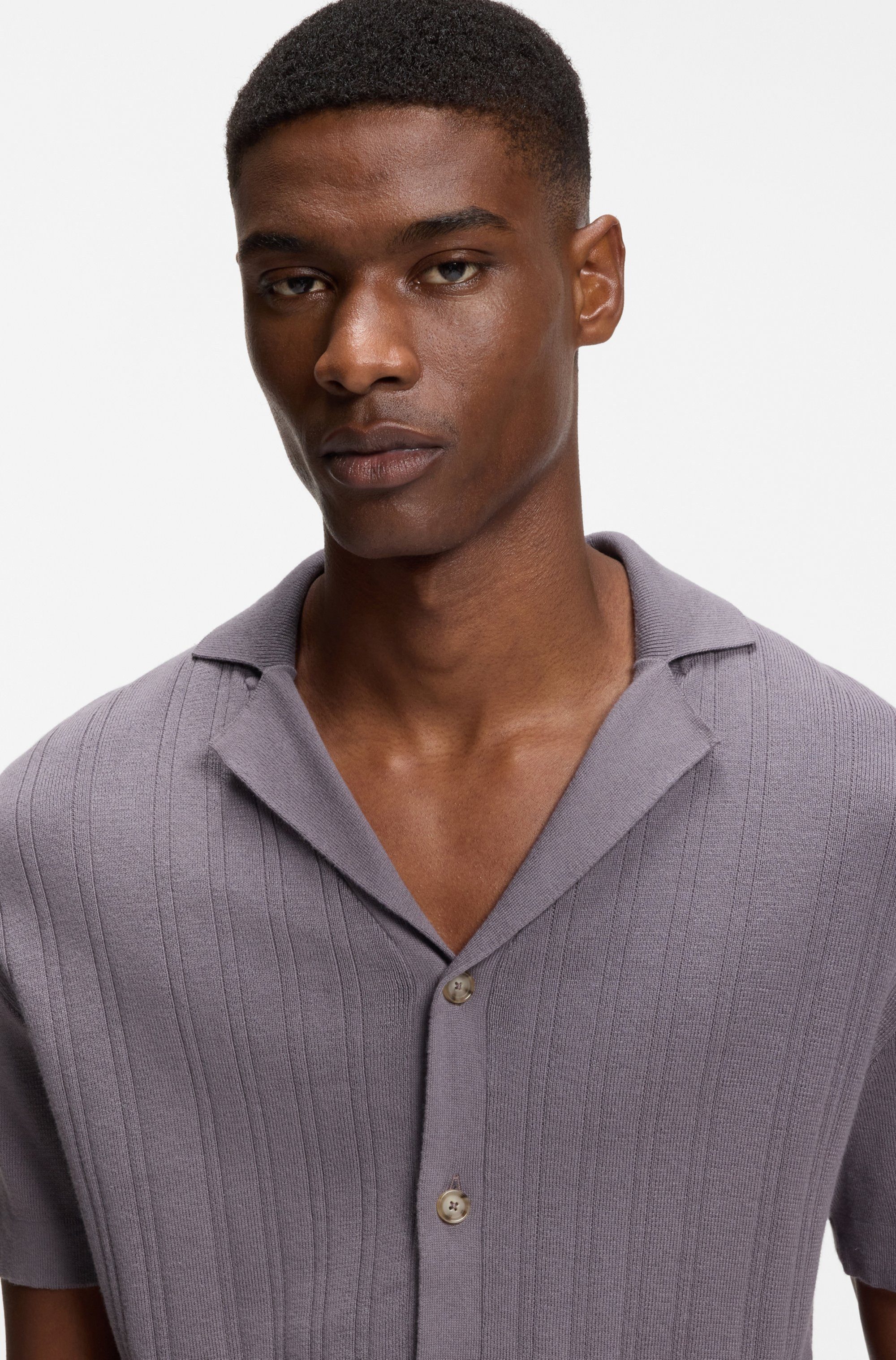 BOSS Cardigan Neri Hemd im Regular Fit
