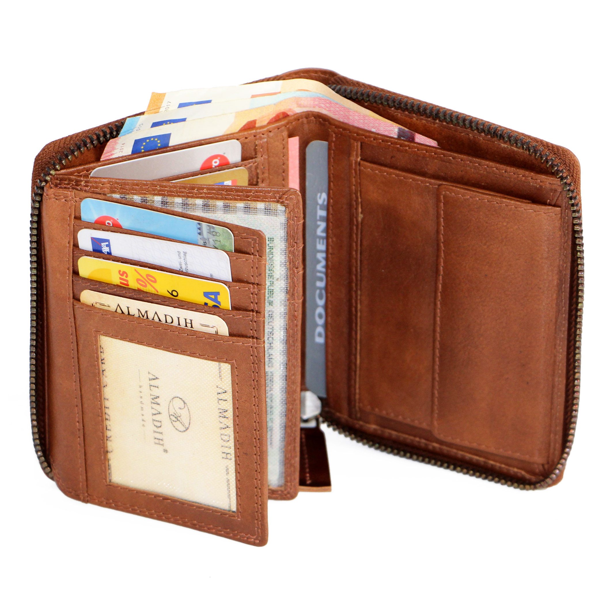 ALMADIH Brieftasche Leder P2H-RV Portemonnaie RFID-Schutz Hochformat günstig online kaufen