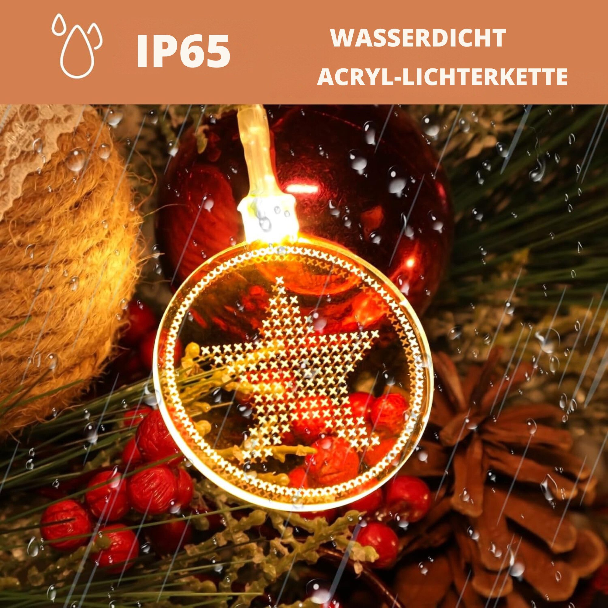 Vivitar Lichterkette Innenbereich dekorative Lichter 4,1 m 15 LED USB wiederaufladbar, Batterie-Acryl-Blumen LED-Lichterketten für innen, außen – Bild 4 von 5