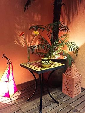 Marrakesch Orient & Mediterran Interior Beistelltisch Mosaiktisch eckig 40cm, Beistelltisch, Gartentisch, Esstisch, Handarbeit