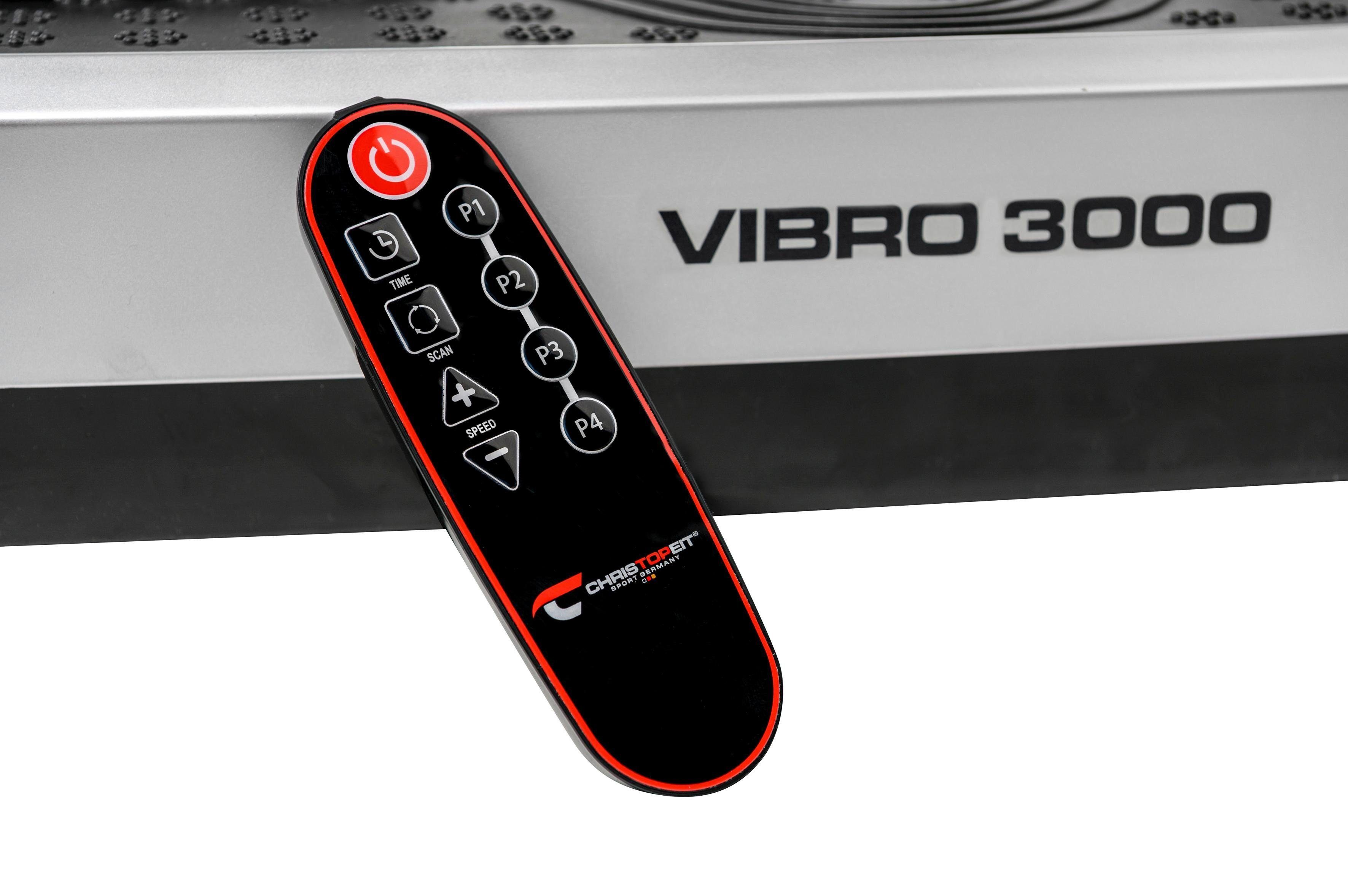 Christopeit Sport® Vibrationsplatte Vibro und W, Transportrollen ausziehbaren 300 Griff 3000, mit