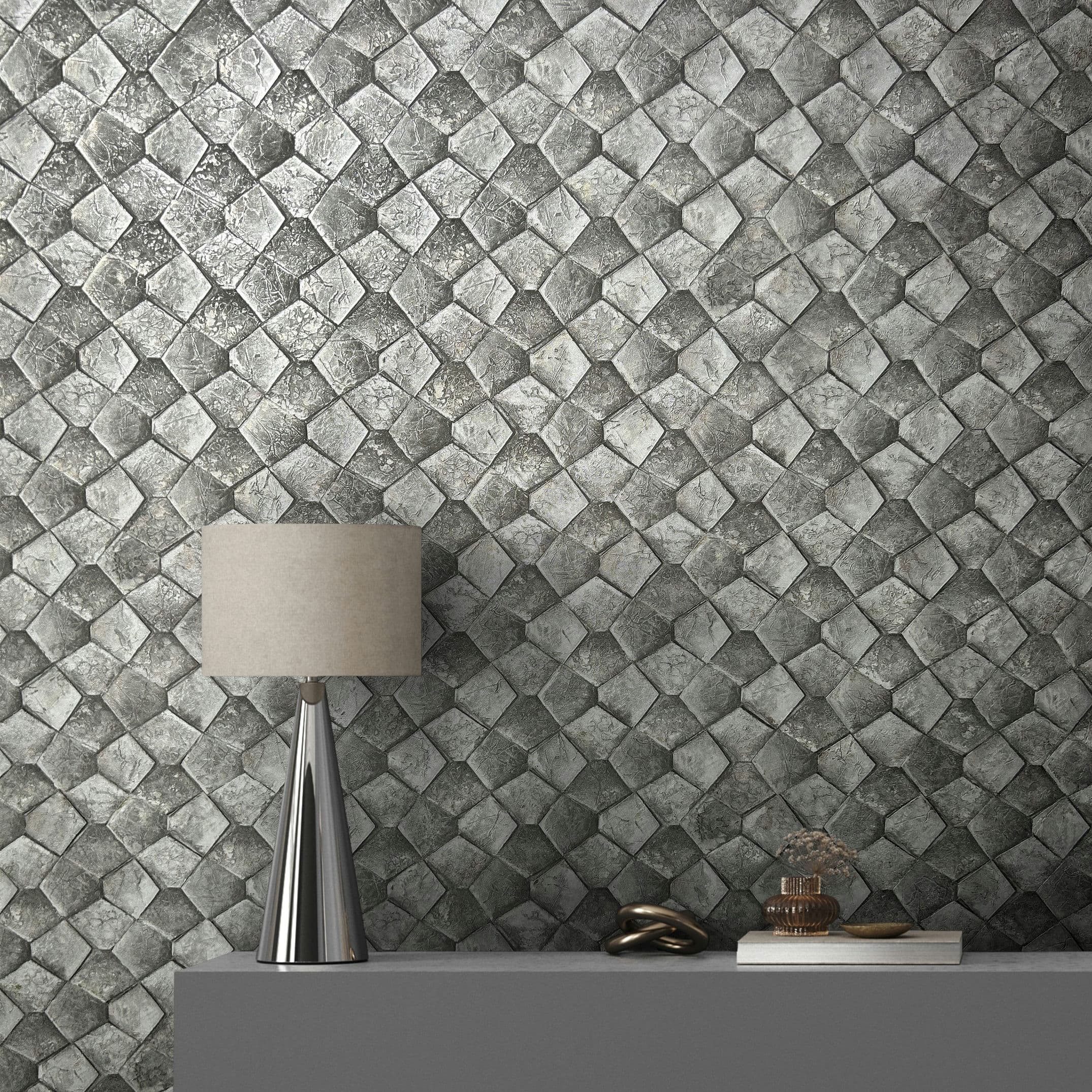 Marburg Vliestapete Tapete Pentagraphic Wallpaper, 3D-Optik, moderne Vliestapete für Wohnzimmer Schlafzimmer Küche
