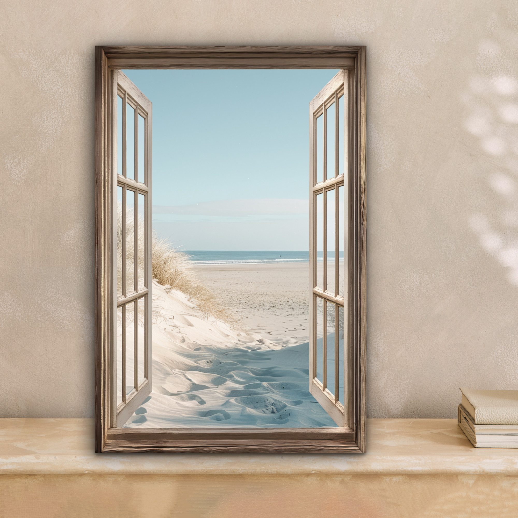 OneMillionCanvasses® Leinwandbild Aussicht - Hochgras - Dünen - Meer - Land günstig online kaufen