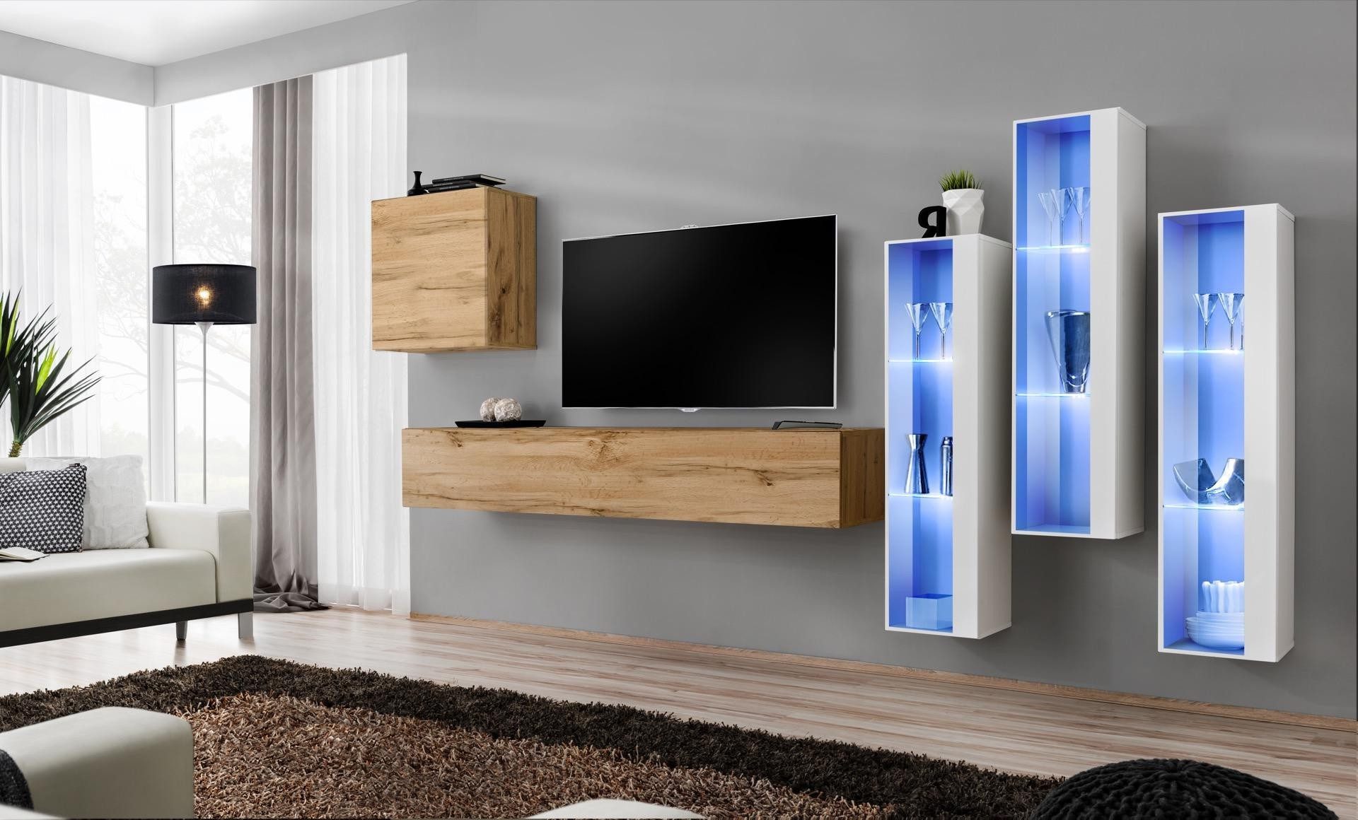 Xlmoebel Wohnwand Designer TV Ständer Hochglanz Sideboard Wand Schrank für Wohnzimm, Made in Europa