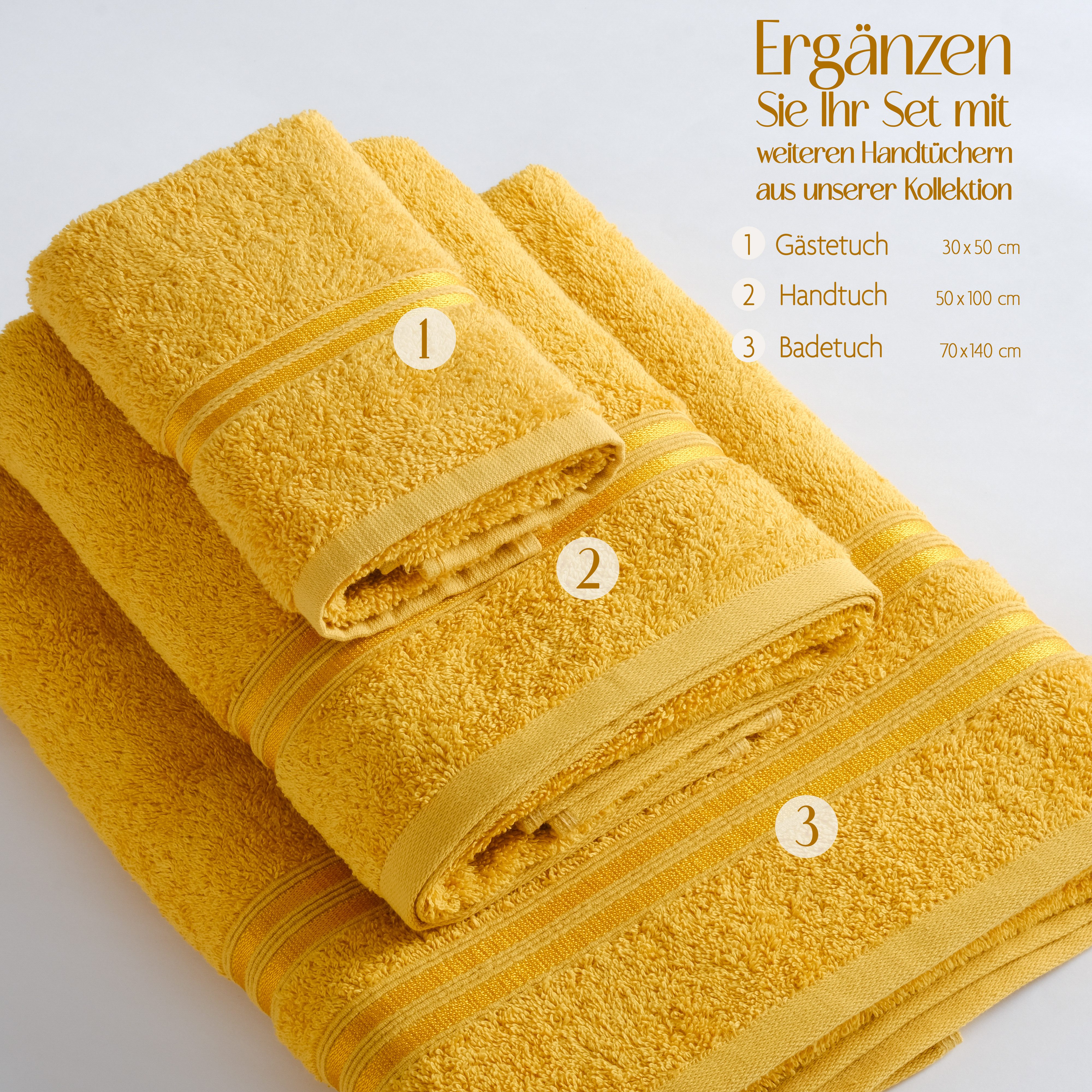 HAMMETEX Gästehandtücher 5er Set, 30x50 cm, weich & saugstark, 100% Baumwolle, Frottier (5-St), mit Bordüre, einfarbig, Schlaufe, 100% Baumwolle Frottee – Bild 4 von 5