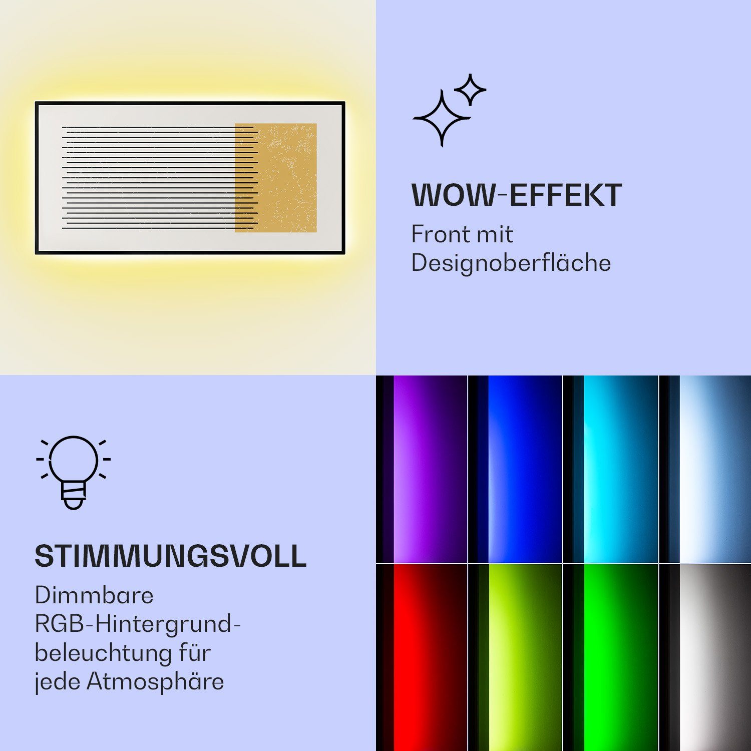 Klarstein Heizkörper Mojave Smart 1000 W geometric, elektrischer Infrarot Heizung mit Thermostat Wärmestrahlung