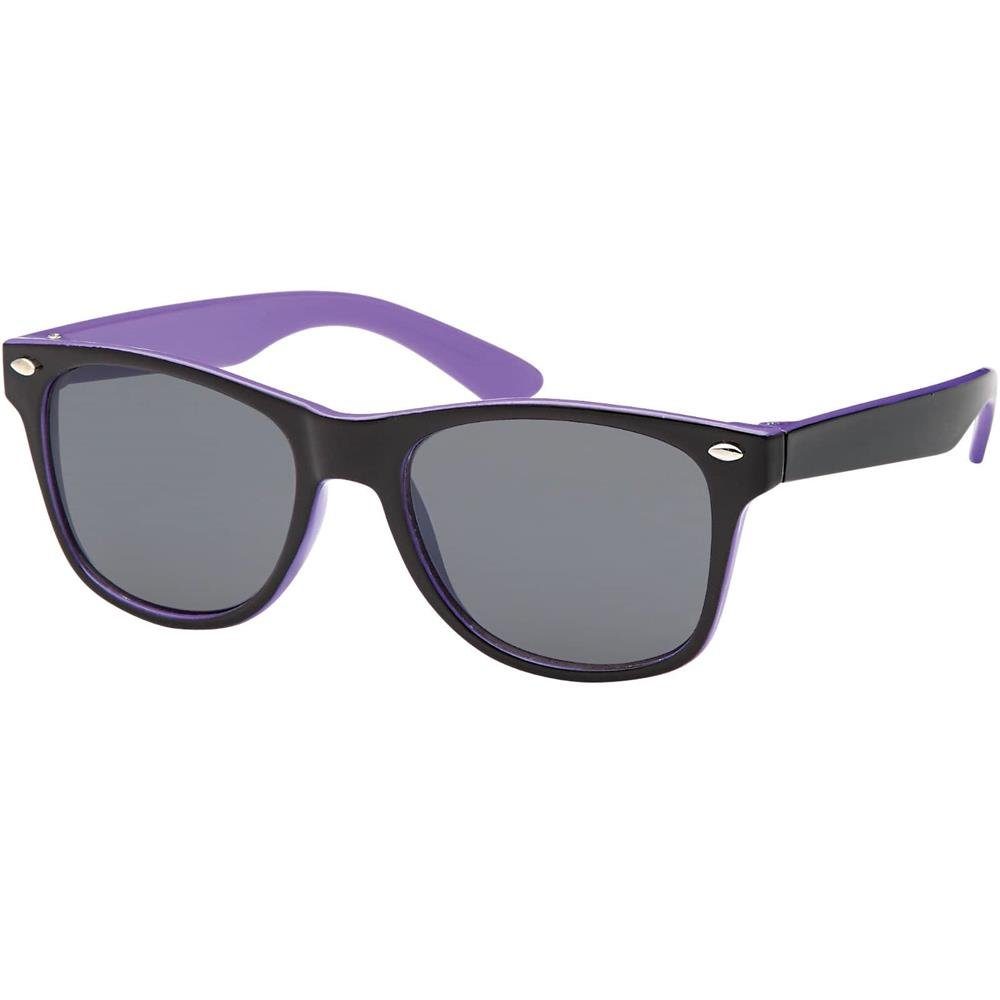 Sonnenbrille Wayfarer Eyewear Mädchen BEZLIT mit Kinder schwarzen Jungen Linsen Schwarz/Lila (1-St)