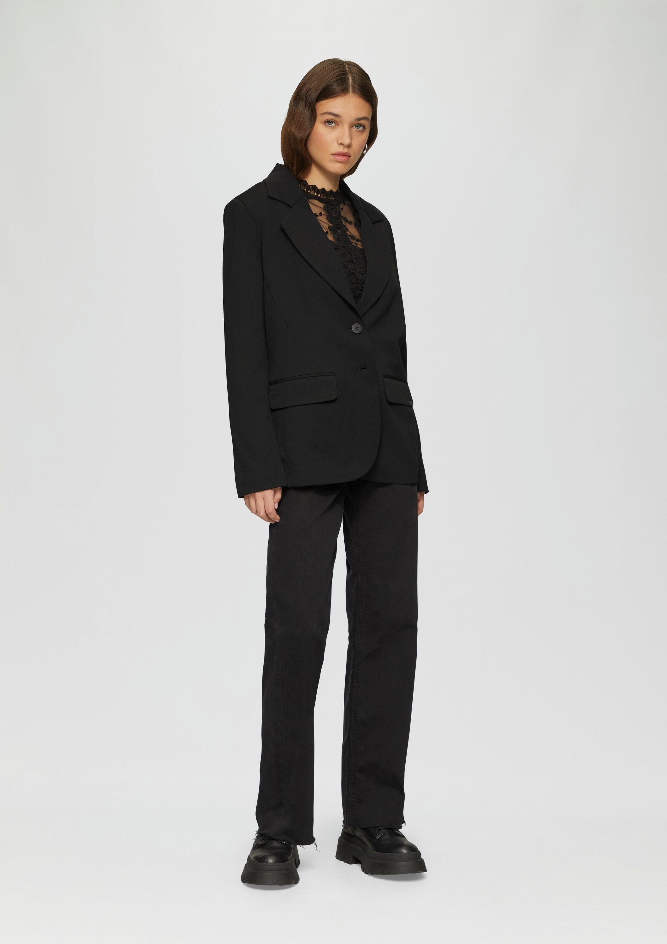 QS Jackenblazer Indoor-Blazer Blazer mit Reverskragen und Pattentaschen