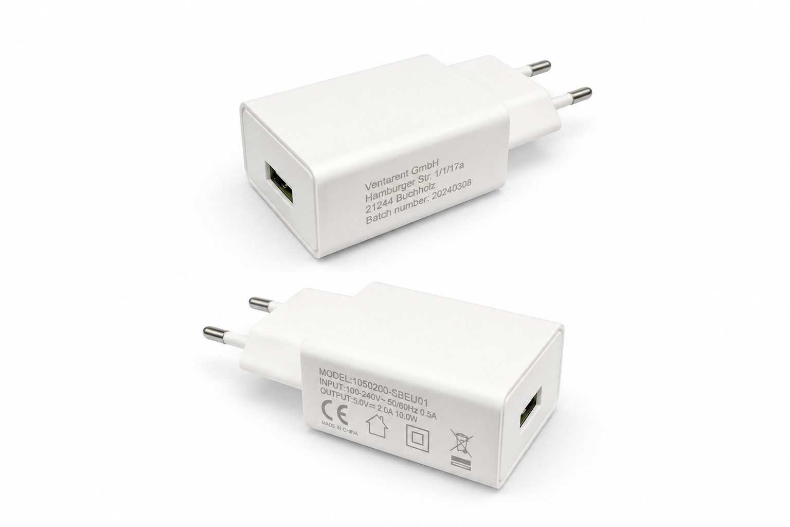 Ventarent Ventarent Apple Watch Ladegerät USB-A Netzteil 10W USB-Ladegerät (2000 mA, Apple Watch kompatibel, 10 Watt Ladeleistung, EU-Stecker)