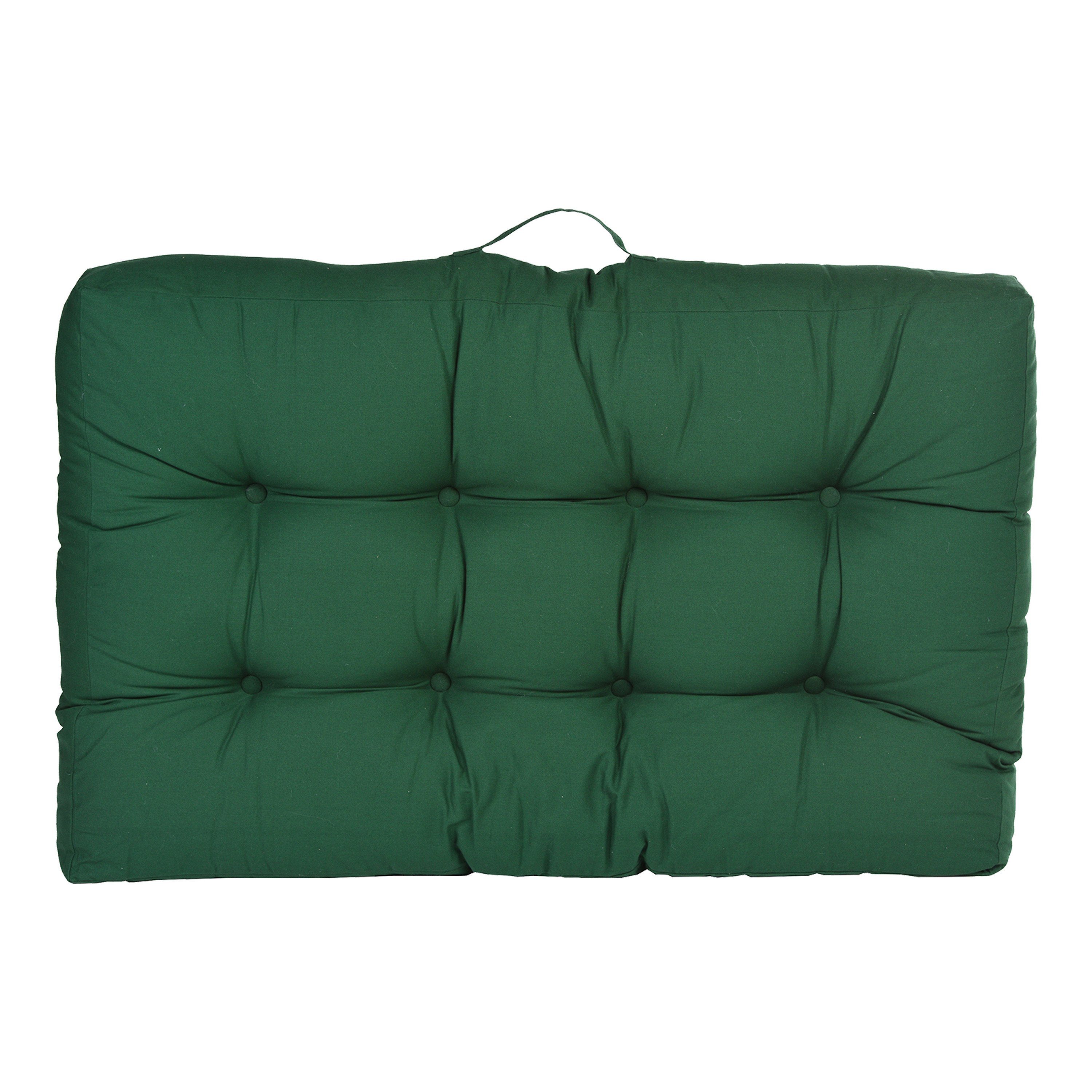 Depot Sitzkissen Outdoor-Paletten-Sitzkissen Sara, aus Baumwolle, B 120 Zentimeter, H 18 Zentimeter, T 80 Zentimeter Dunkelgrün