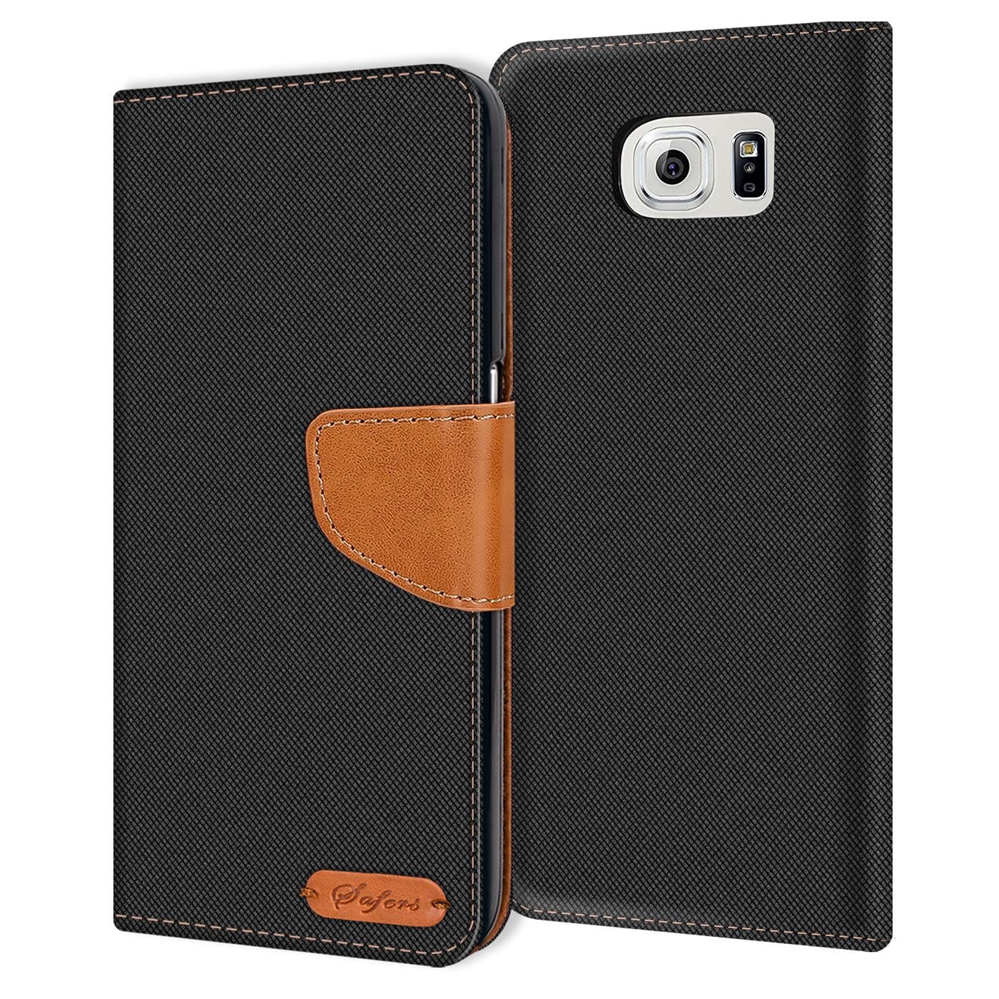 CoolGadget Handyhülle Flip Case Wallet Cover Book Tasche für Samsung Galaxy S6 Edge Plus 5,7 Zoll, Handy Tasche mit Kartenfach Book Schutzhülle