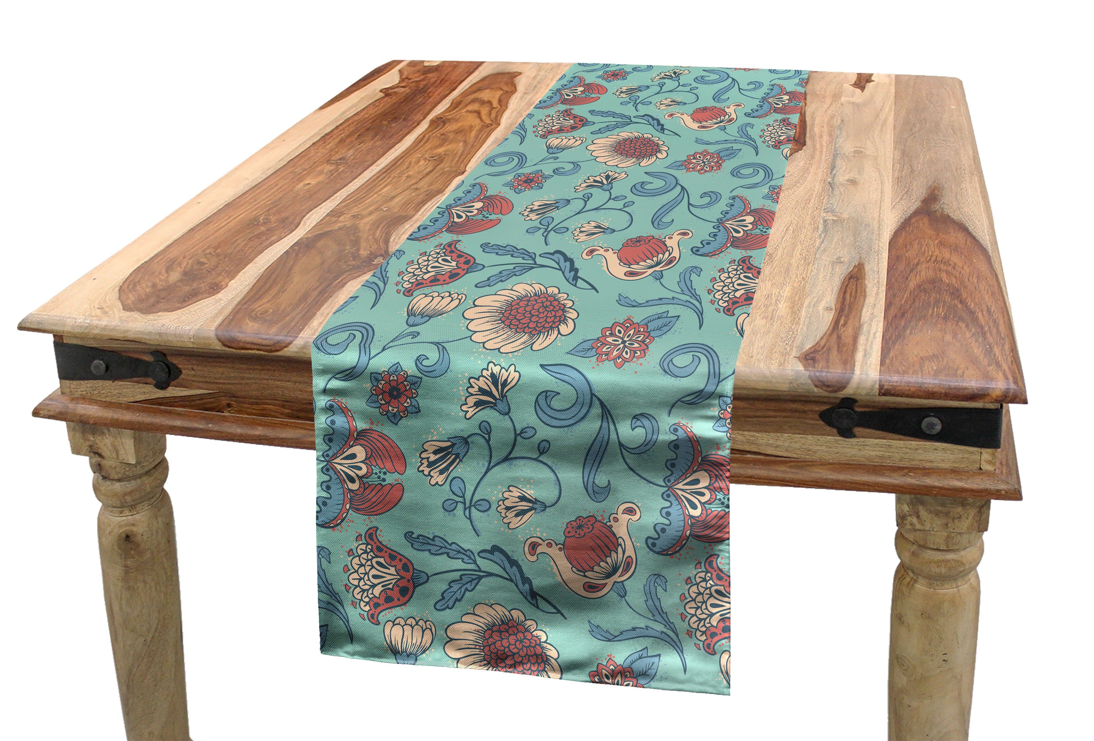 Abakuhaus Tischläufer Küche Jahrgang Rechteckiger Esszimmer Design Woodland Dekorativer Tischläufer, Floral