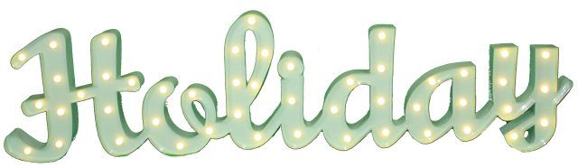 MARQUEE LIGHTS LED Dekolicht Holiday, LED fest integriert, Warmweiß, Wandlampe, Tischlampe Holiday mit 48 festverbauten LEDs - 149x38 cm grün | Leuchtfiguren