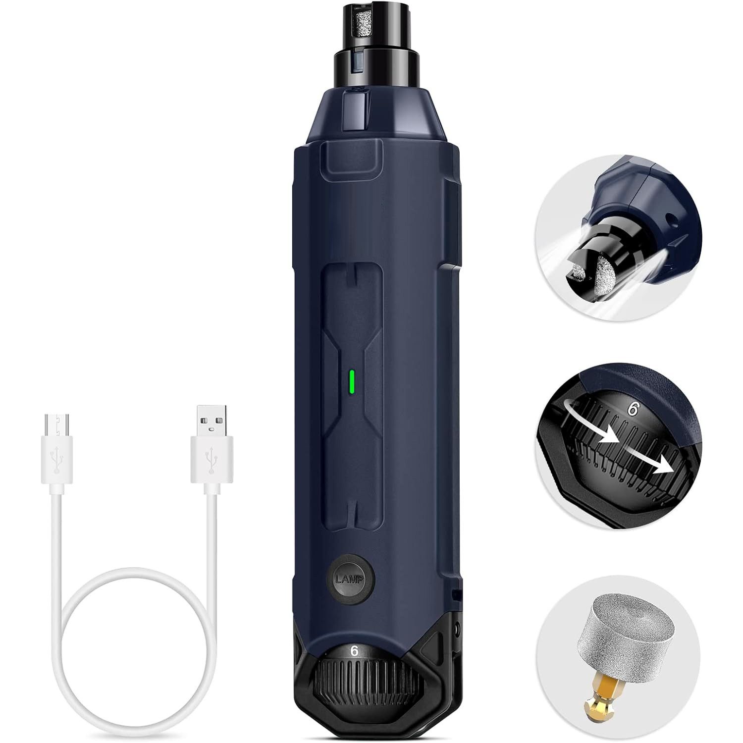 TUWENA Krallenschleifer Hunde Haustiere, Wiederaufladbare, Elektrische Krallenschere, für Große, Mittelgroße und Kleine Hunde