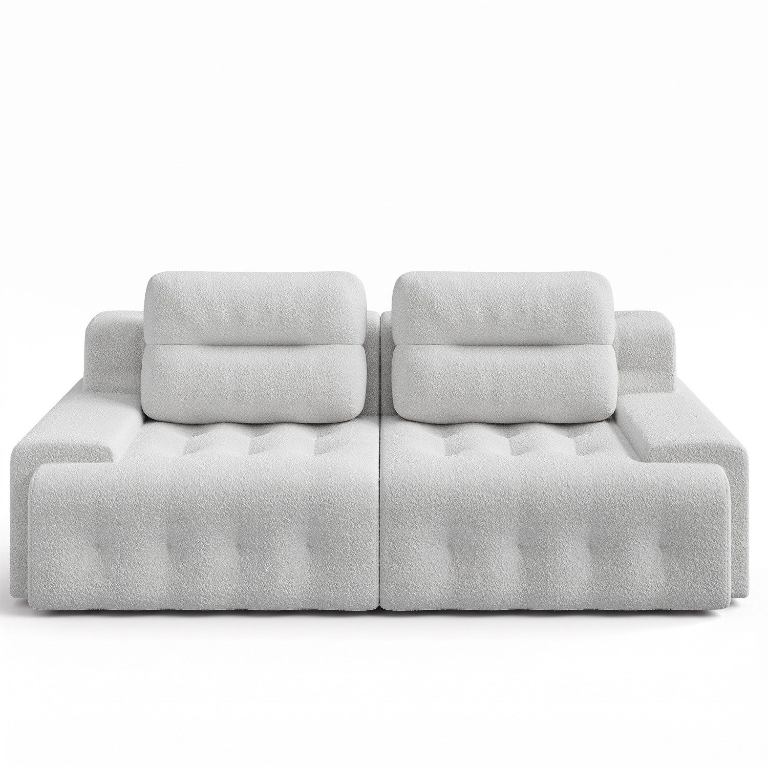 GUNJI Big-Sofa Teddy Lounge Sofa im Wolken-Design, Großes Polstersofa mit 2 großen Kissen, tiefer Sitzfläche und vakuumverpackter Lieferung – Bild 5 von 5