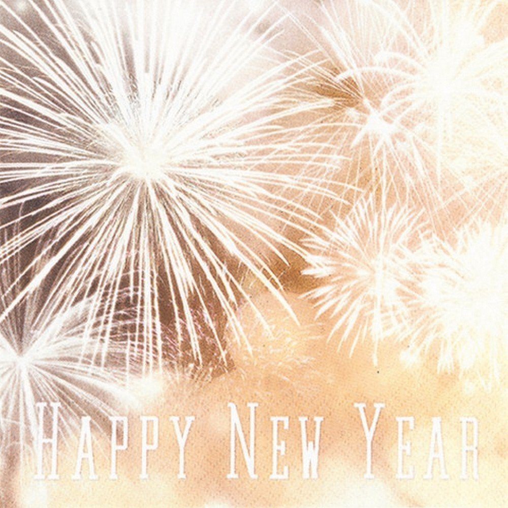 HOME FASHION Papierserviette 20 Servietten Happy New Year - Frohes neues Jahr 33x33cm, (20 St)