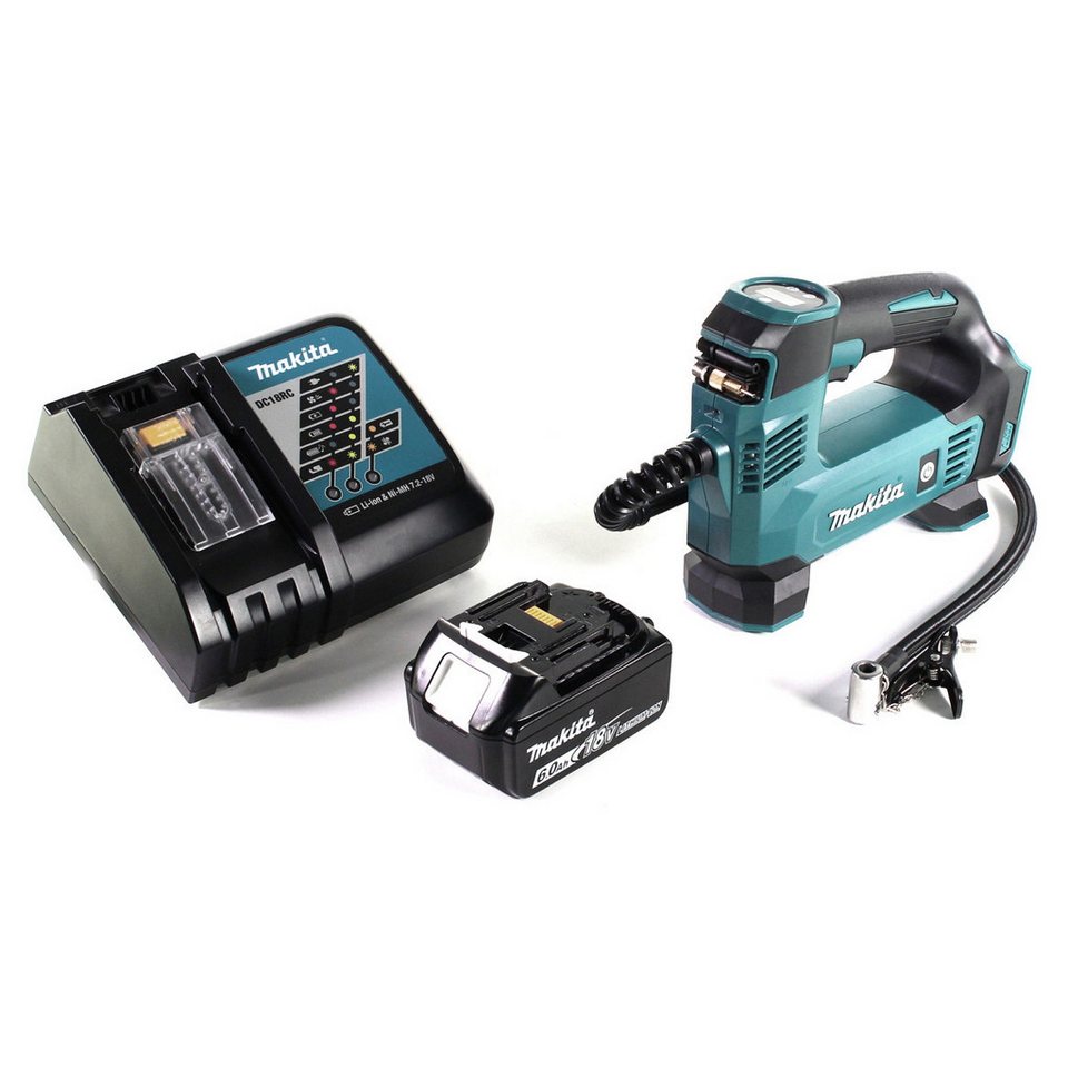 Thumbnail - Makita Akku-Handkompressor DMP 180 RG1 Akku Kompressor 18 V 8,3 bar + 1x Akku 6,0 Ah + Ladegerät