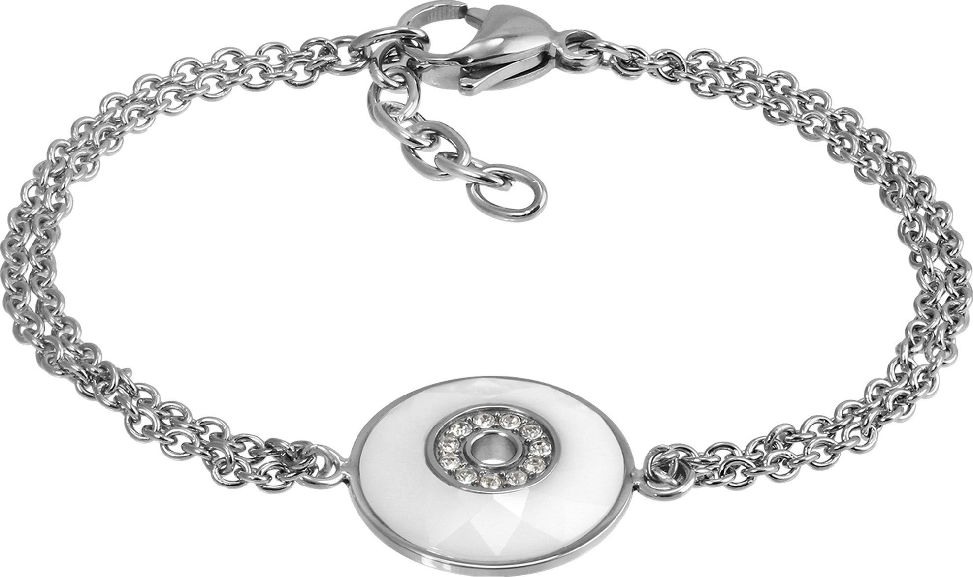 Amello Edelstahlarmband Amello Rund Armband silber weiß (Armband), Armbänder für Damen Edelstahl (Stainless Steel)