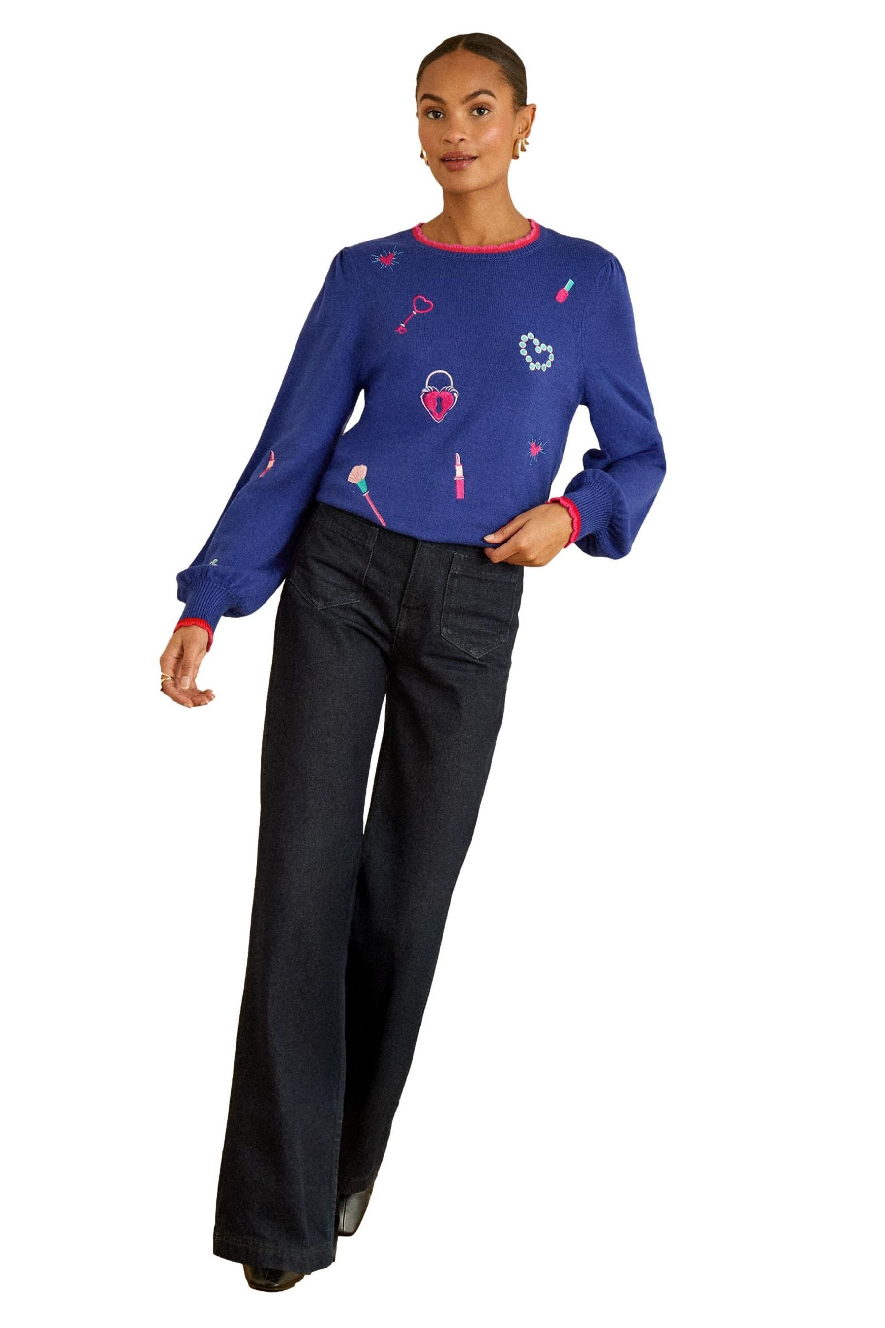 Love & Roses Strickpullover Love & Roses Strickpullover mit Stickerei (1-tl günstig online kaufen