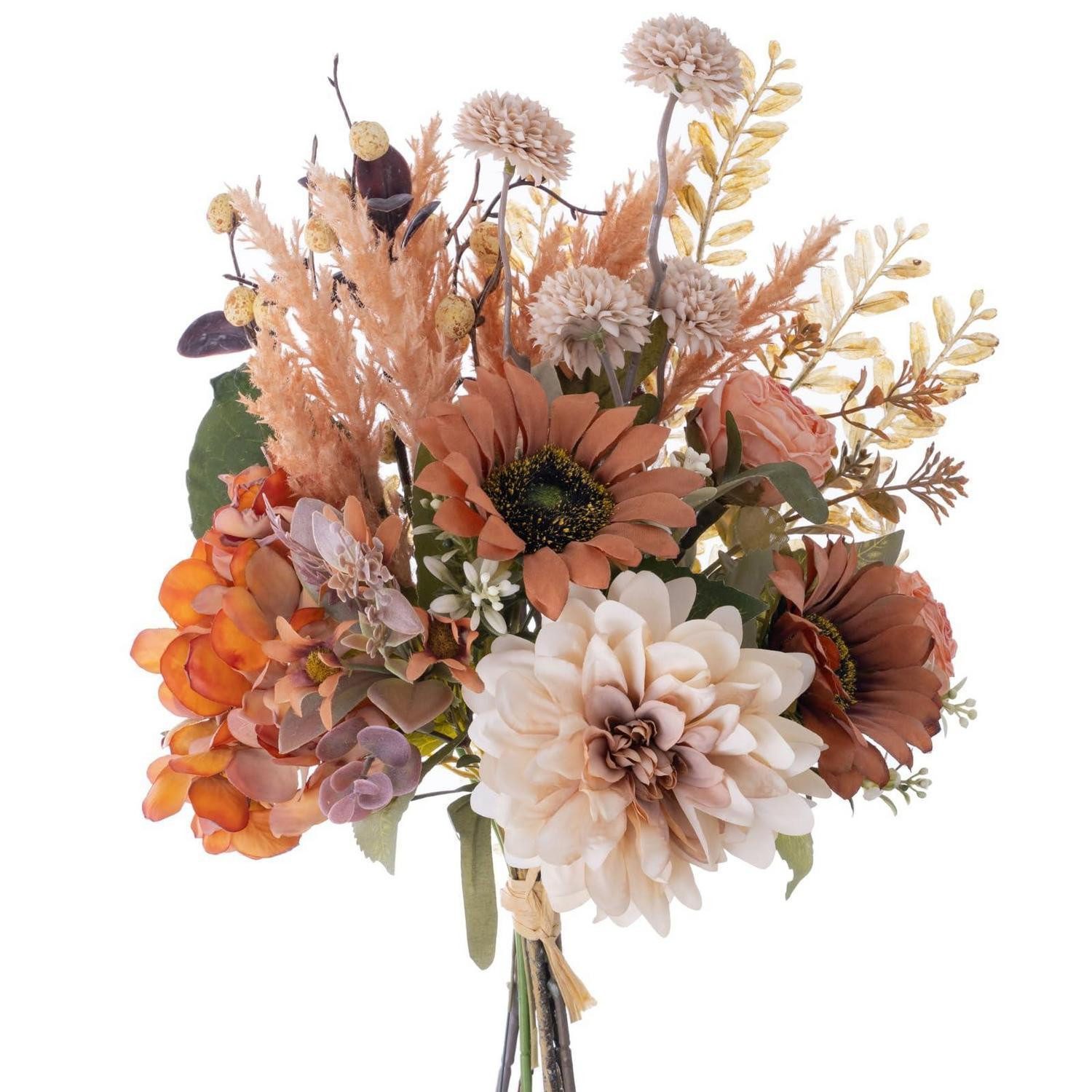 Kunstblumenstrauß Kunstblumen 43cm Herbstnebel Mischblumenstrauss, LuxusKollektion, Höhe 10 cm
