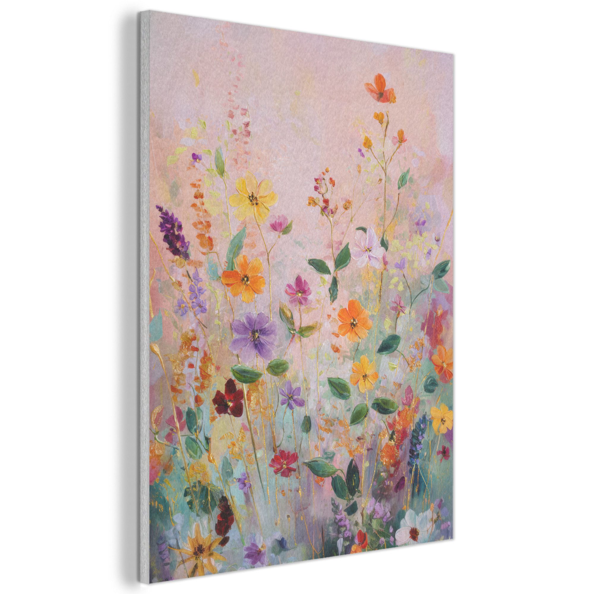 MuchoWow Gemälde Kunstdrucke - Blumen - Abstrakt - Farbenfroh, Fotodruck (1 St), Akustikpaneele, Wandpaneele, Schalldämmung, Akustikbilder 30x40 cm