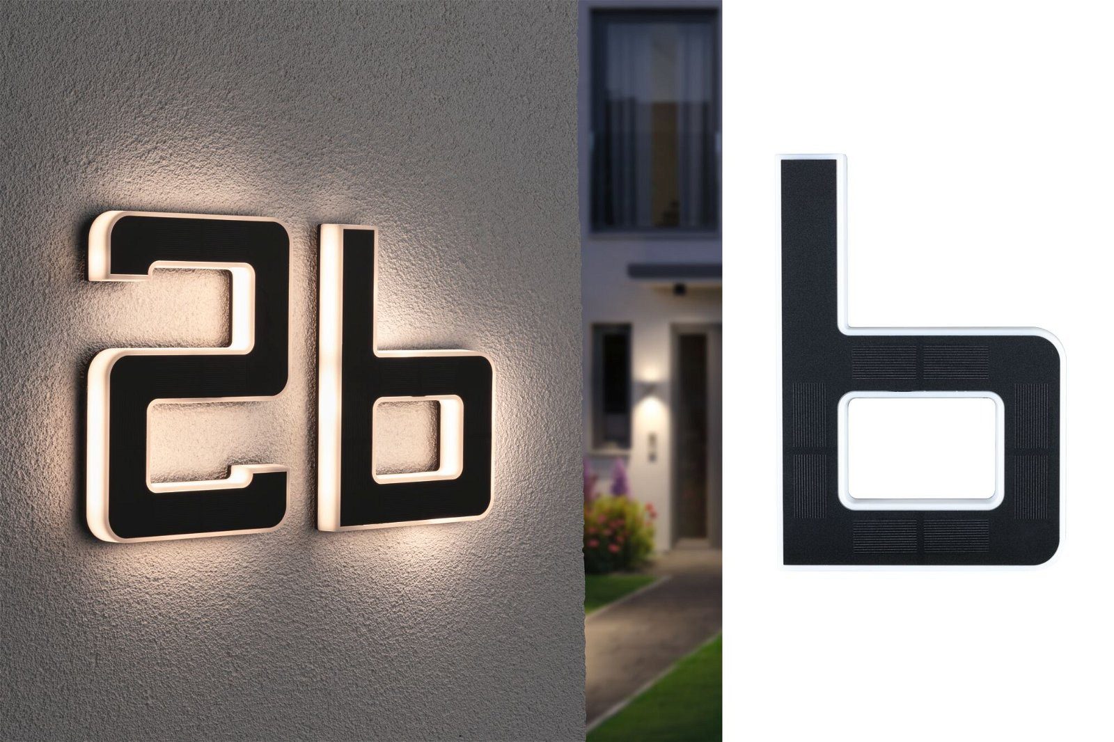 Paulmann LED Außen-Wandleuchte Solar Hausnummer, LED fest integriert, Warmw günstig online kaufen