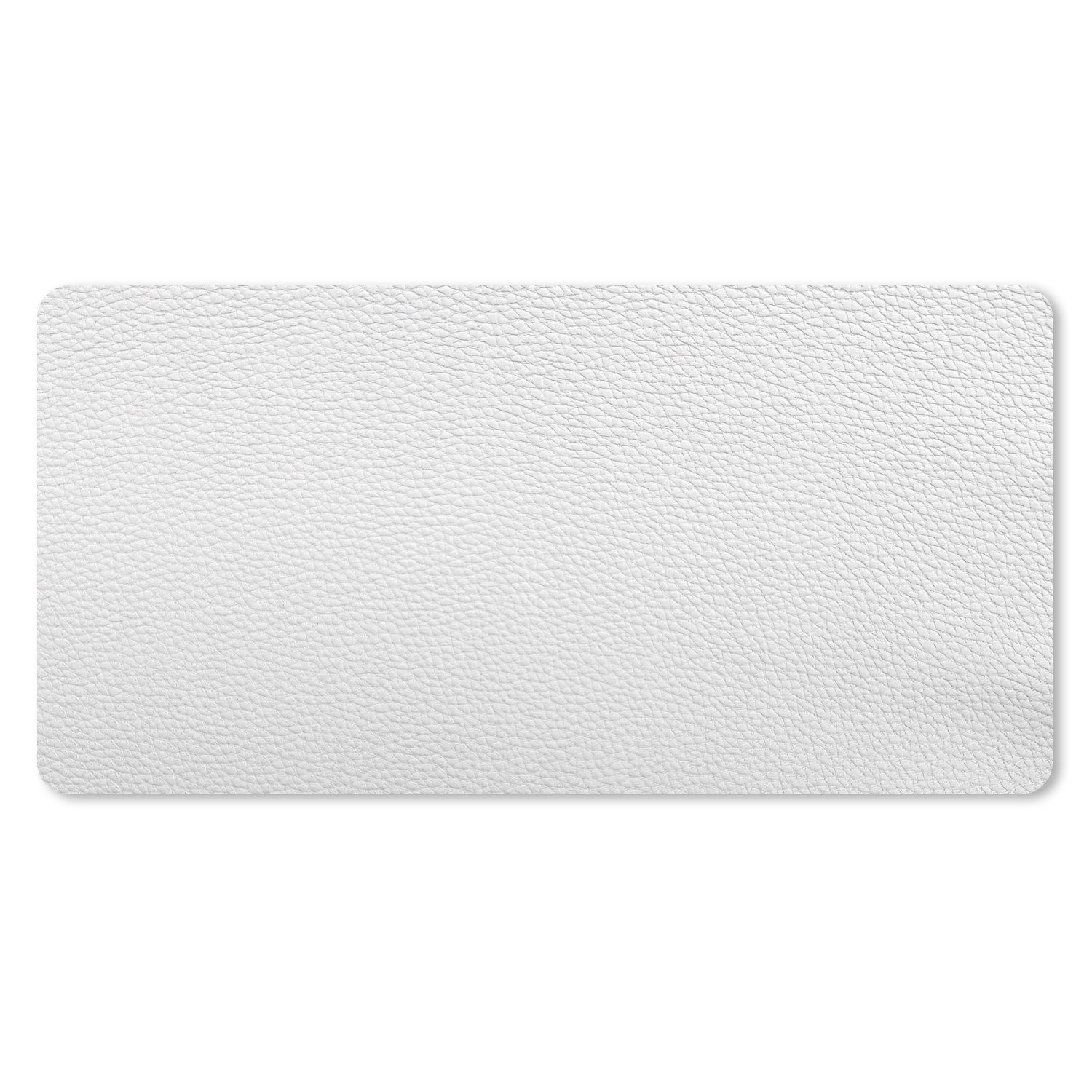 MuchoWow Mauspad Leder - Strukturiert - Leder-Optik - Weiß (1-St), Mousepad mit Rutschfester Unterseite, Gaming XXL, Großes, 120x60 cm