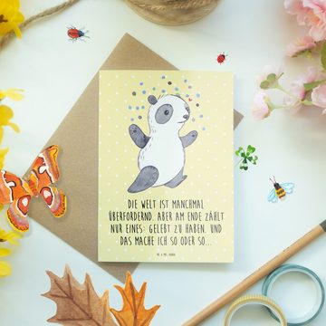 Mr. & Mrs. Panda Grußkarte Panda Bipolar - Gelb Pastell - Geschenk, Grußkarte, Karte, Hochzeitsk, Matte Innenseite