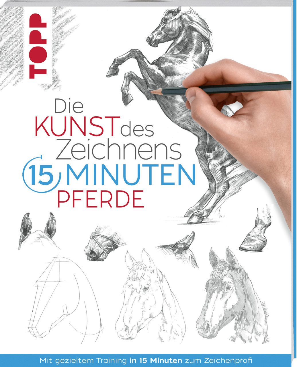 TOPP Kreativ Malbuch Die Kunst des Zeichnens 15 Minuten - Pferde