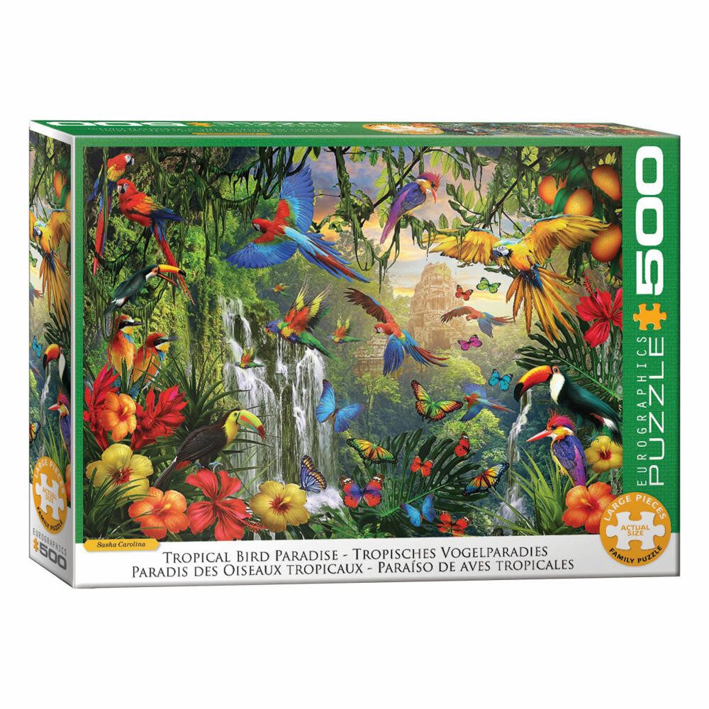 EUROGRAPHICS Puzzle Tropisches Vogelparadies- Sasha Carolina, 500 Puzzleteile