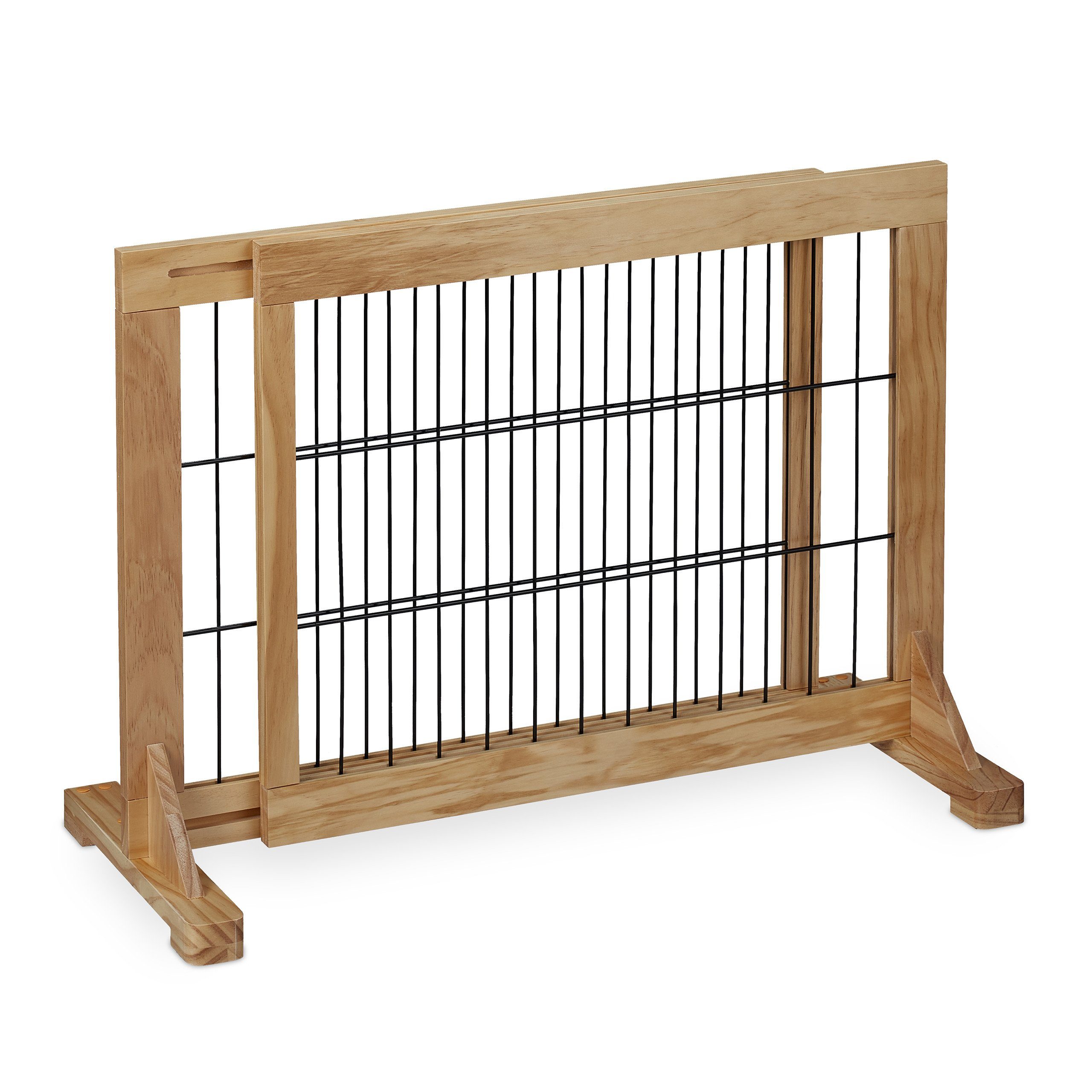 relaxdays Treppenschutzgitter Ausziehbares Absperrgitter in Natur günstig online kaufen