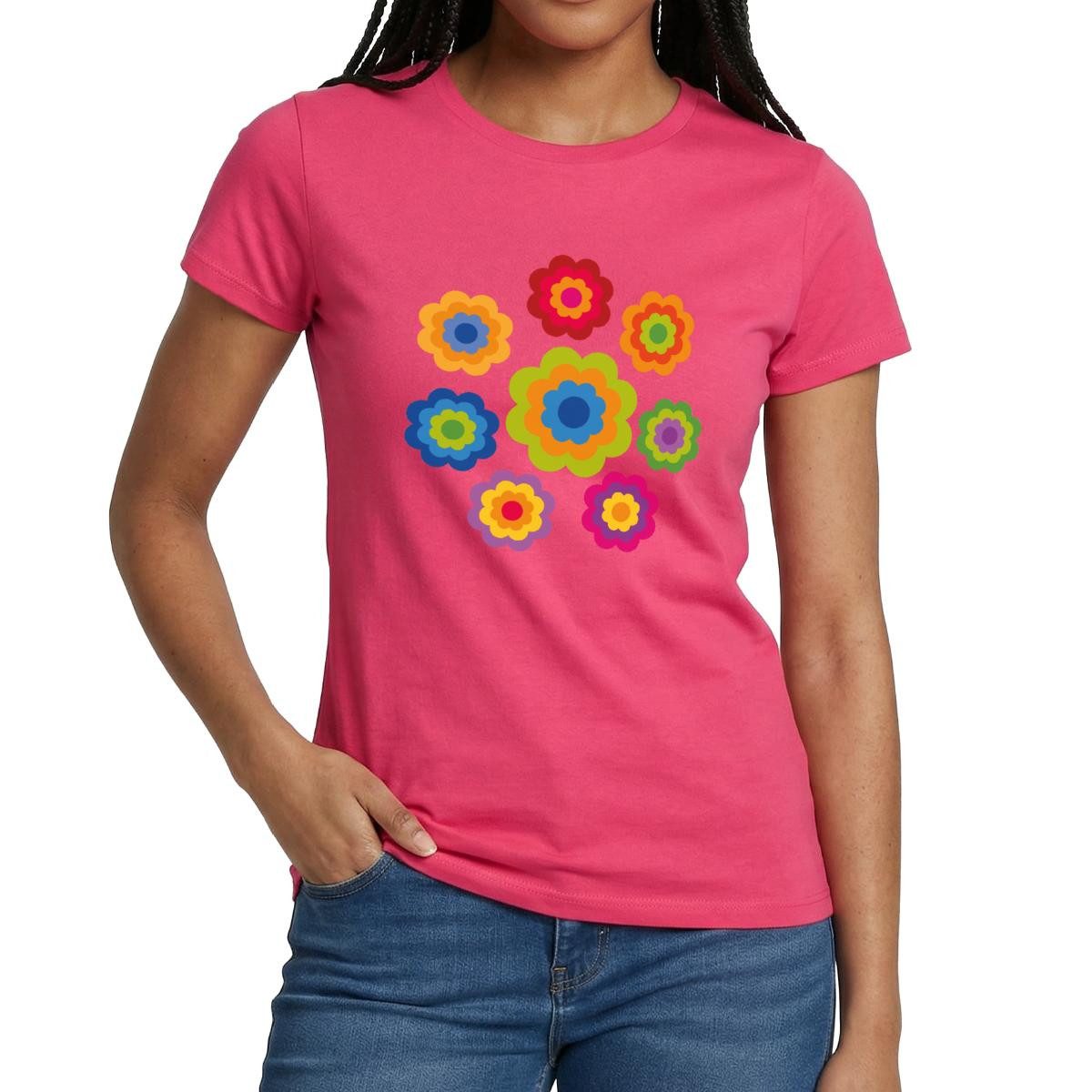 Spreadshirt T-Shirt 70er Jahre Hippie Flower Power Kostüm Blumen Fasching F günstig online kaufen
