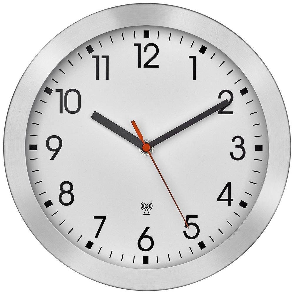 TFA Dostmann Wanduhr Funk-Wanduhr mit Metallrahmen 60.3546.02