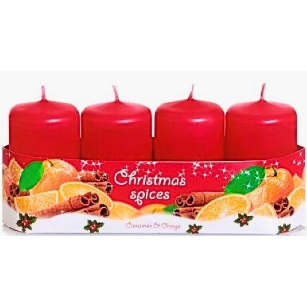 Dekohelden24 Stumpenkerze 4er Set Stumpenkerze, Adventskerzen, Adventskranz günstig online kaufen