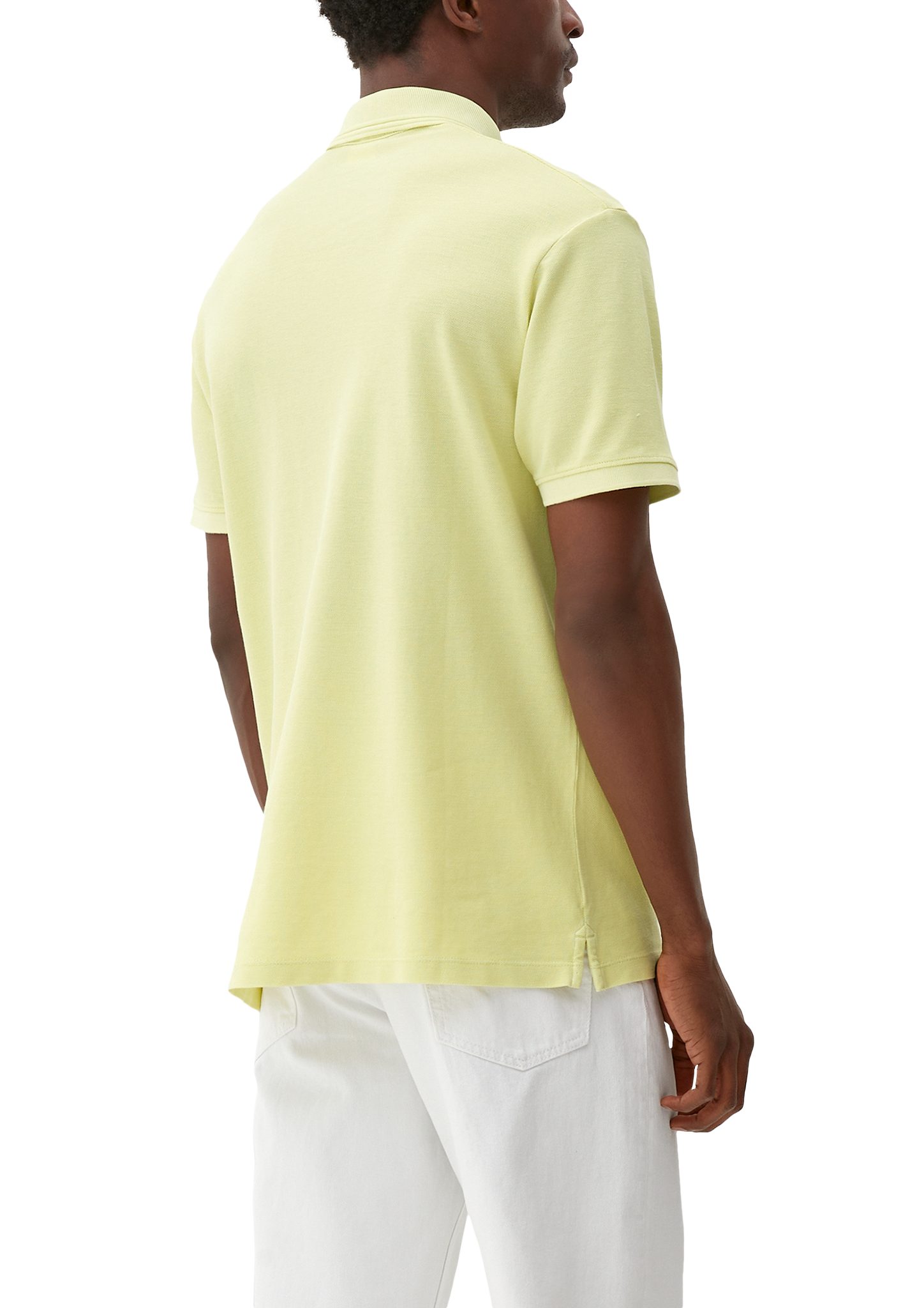 limettengrün mit Garment s.Oliver Label-Patch Logo-Patch Polo-Shirt Poloshirt Dye,