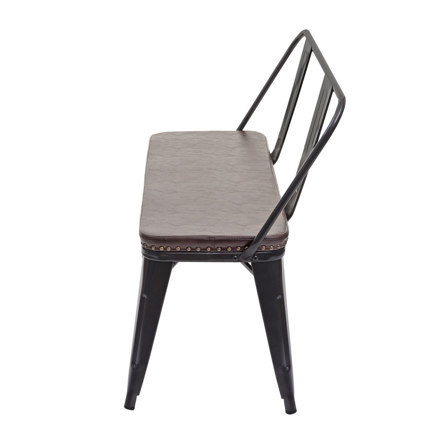 Kunstleder, schwarz MCW und Ecken braun, Sitzbank MCW-H10-SB, Gepolsterte | Sitzfläche Kanten Abgerundete braun aus