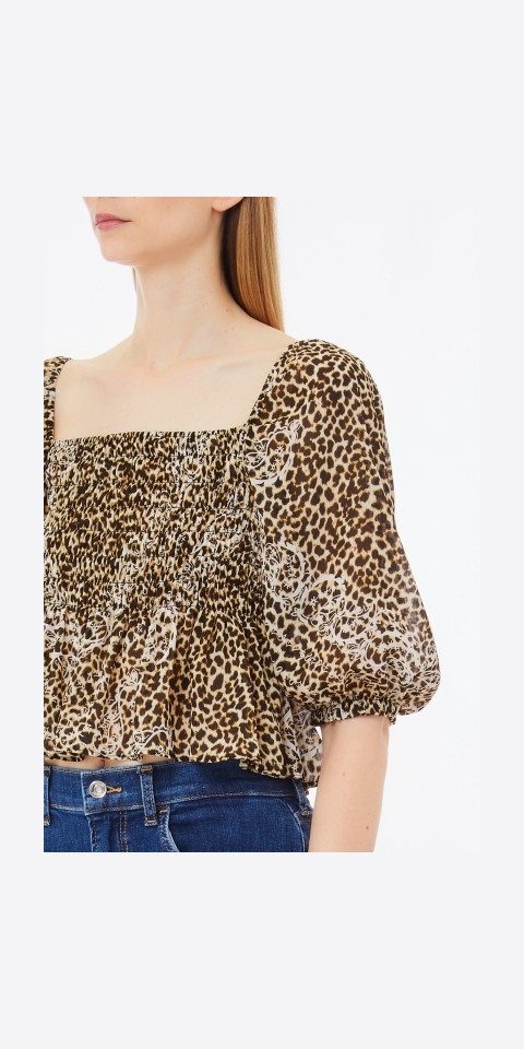 Liu Jo Kurzarmbluse – Elegante Damen-Tunika mit Animal-Print