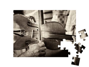 puzzleYOU Puzzle Musik: Geige, Violine, Vintage-Design, 48 Puzzleteile, puzzleYOU-Kollektionen Musik, Menschen