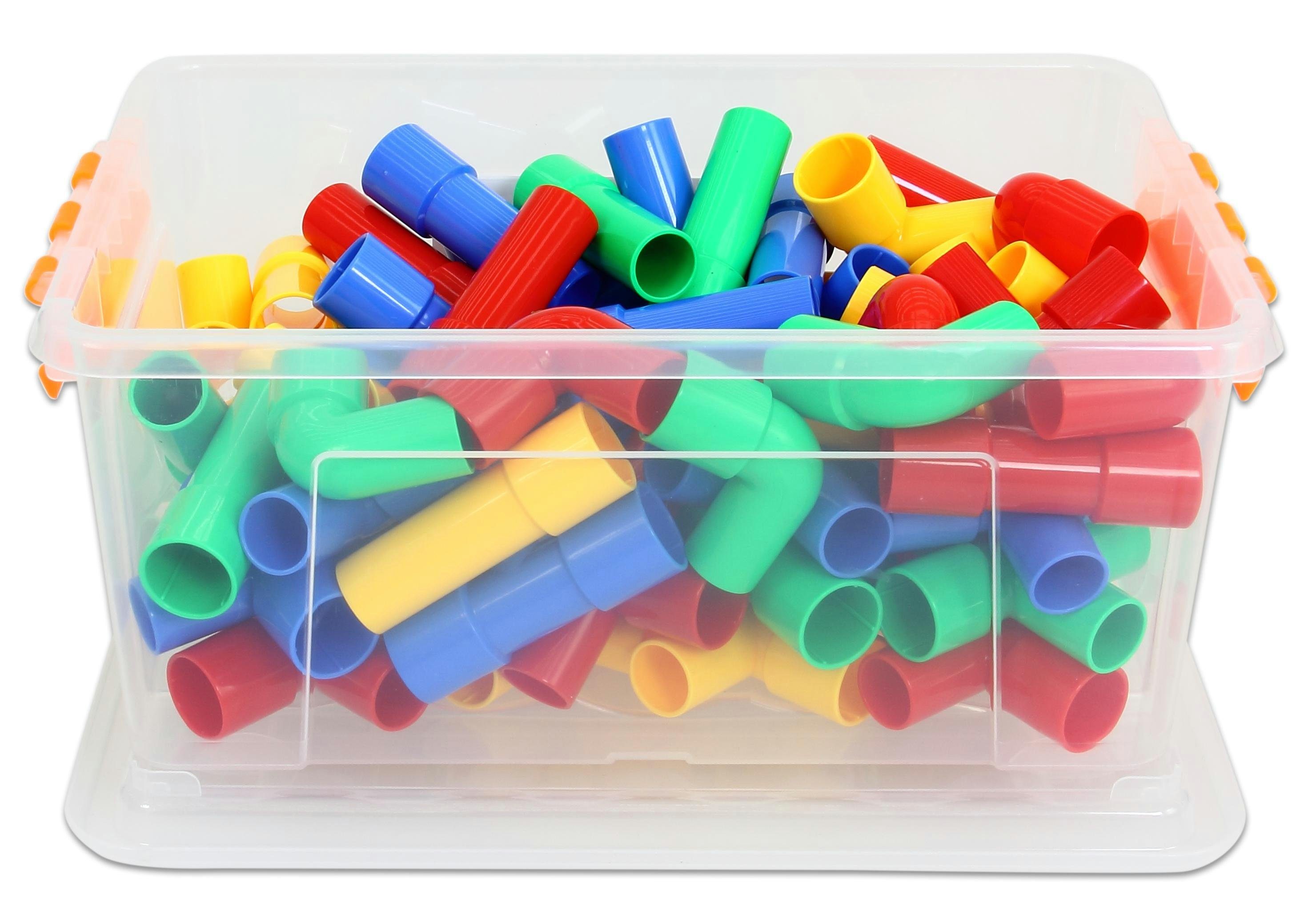 Betzold Steckspielzeug Steckrohre, 80-tlg. – Bau- und Spielset Kinder Motorik