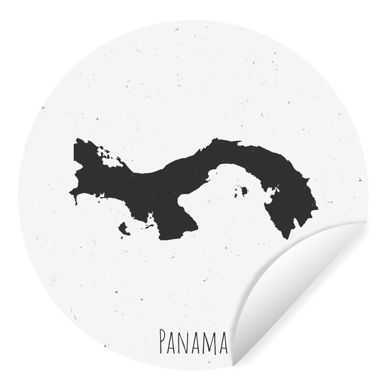 MuchoWow Wandsticker Eine Illustration der Karte von Panama auf weißem Hintergrund (1 St), Tapetenkreis für Kinderzimmer, Tapetenaufkleber, Rund, Wohnzimmer