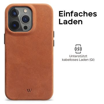 wiiuka Smartphone-Hülle skiin MORE Handyhülle für iPhone 13 Pro, Handgefertigt - Deutsches Leder, Premium Case